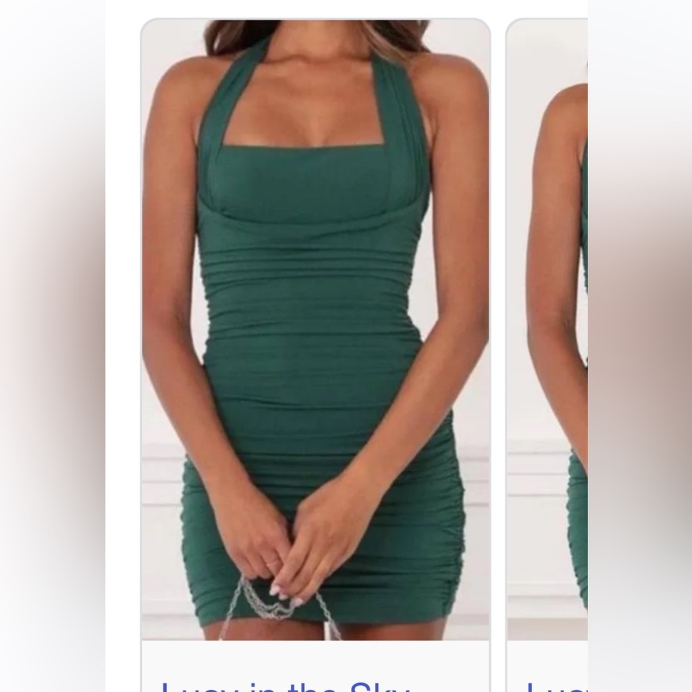 Lucy in the sky ruched body con dress new without tags